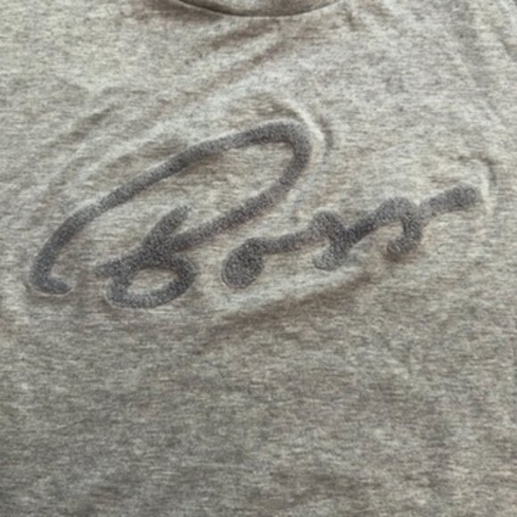 BOSS Gray Logo Graphic T-Shirt - Size Large - Picture 6 of 10